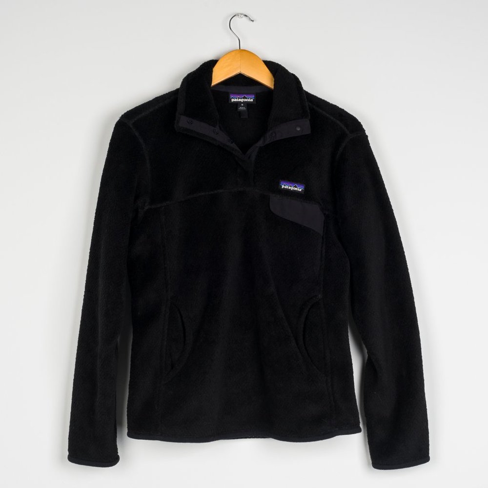 Women's Patagonia 1/4 Snap Pullover Polartec Fleece Black size Medium